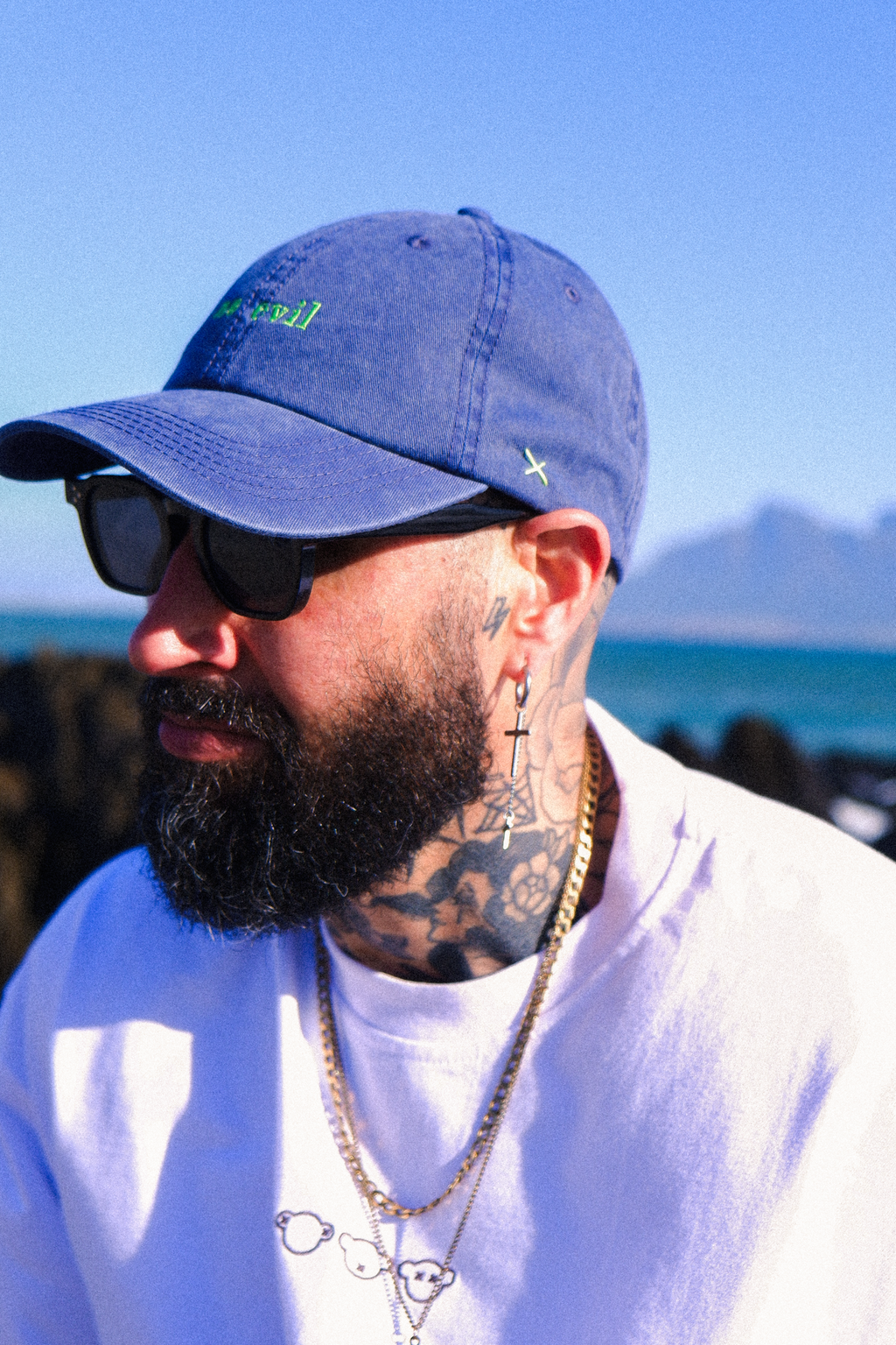 NO EVIL WASH DAD CAP - BLUE