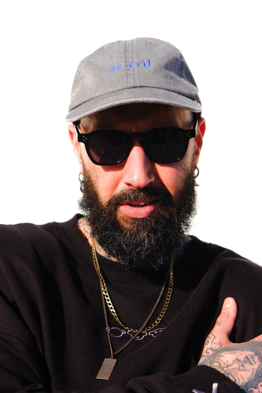 NO EVIL WASH DAD CAP - LIGHT GREY