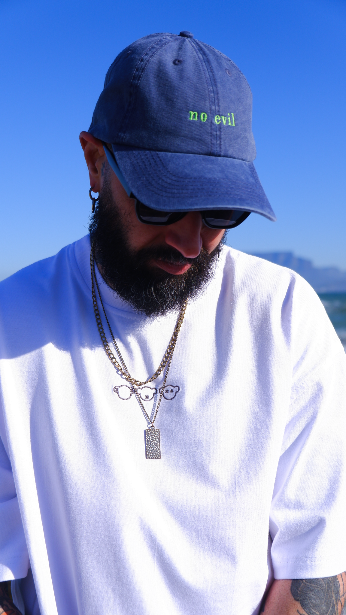NO EVIL WASH DAD CAP - BLUE