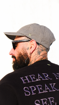 NO EVIL WASH DAD CAP - LIGHT GREY