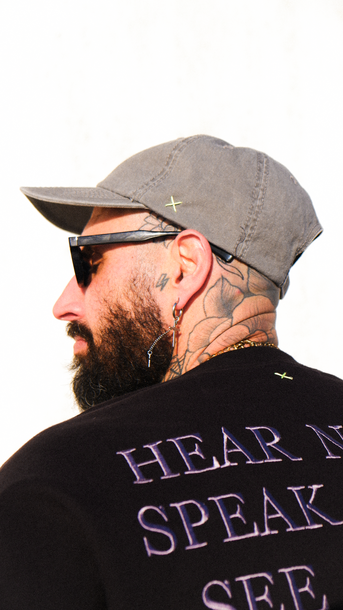NO EVIL WASH DAD CAP - LIGHT GREY