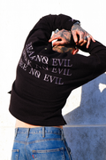 LIGHTWEIGHT OVERSIZED CREW NECK TOP - BLACK