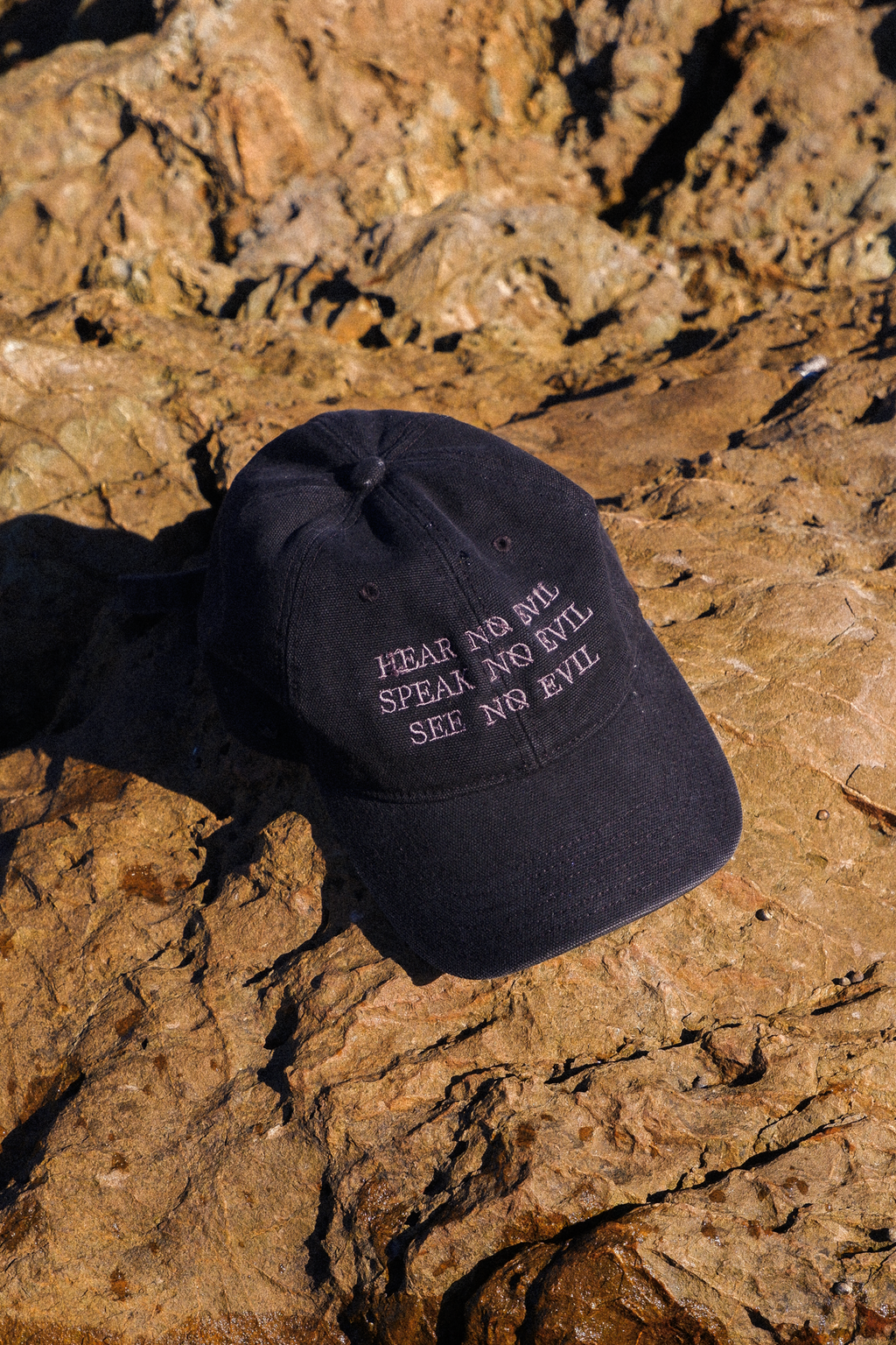 COTTON CANVAS DAD CAP - BLACK