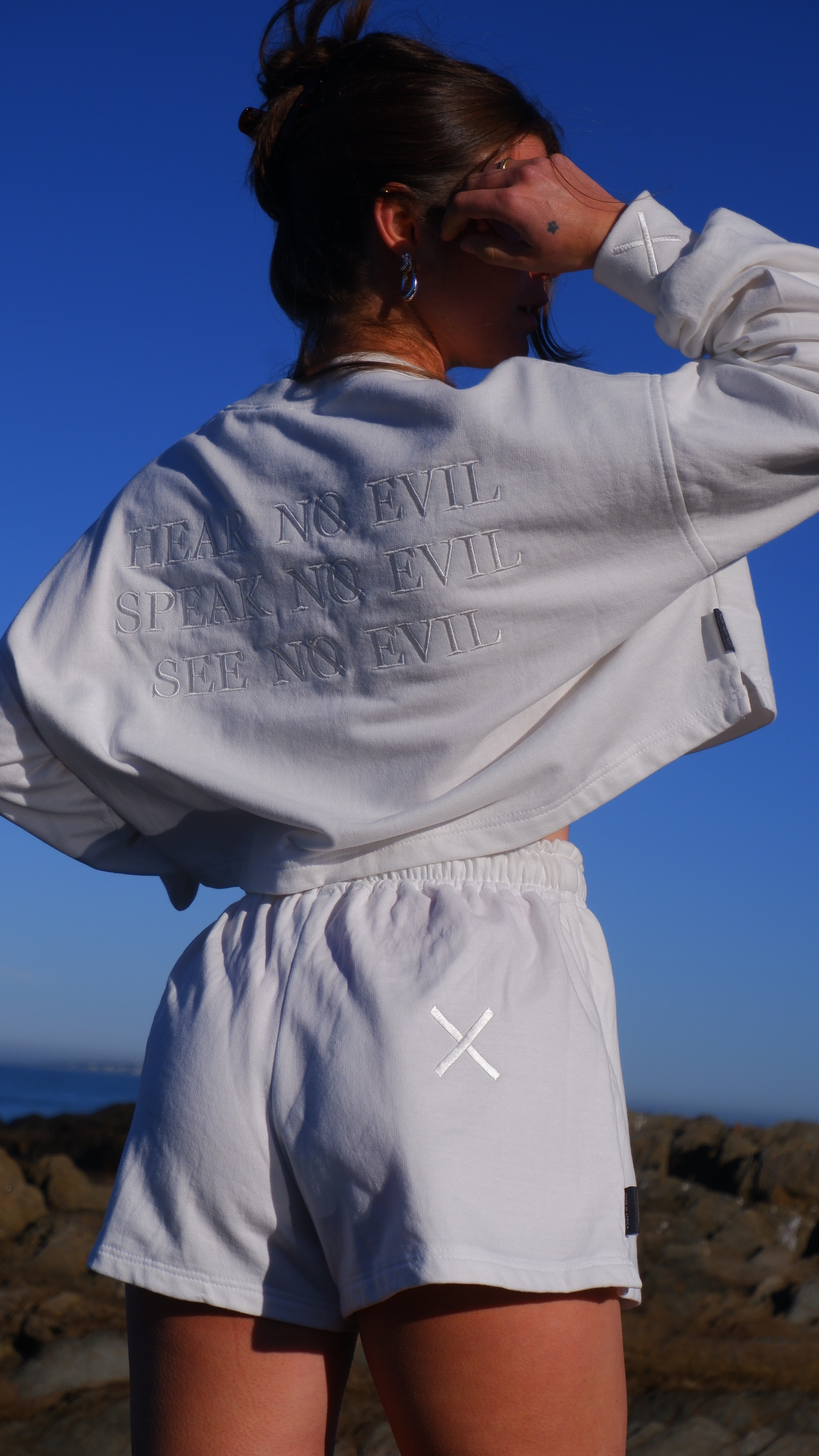 LIGHTWEIGHT OVERSIZED CREW NECK TOP - IVORY