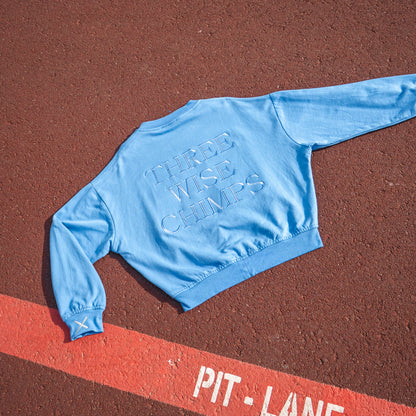 Ladies Blue Oversized Crew Neck Top