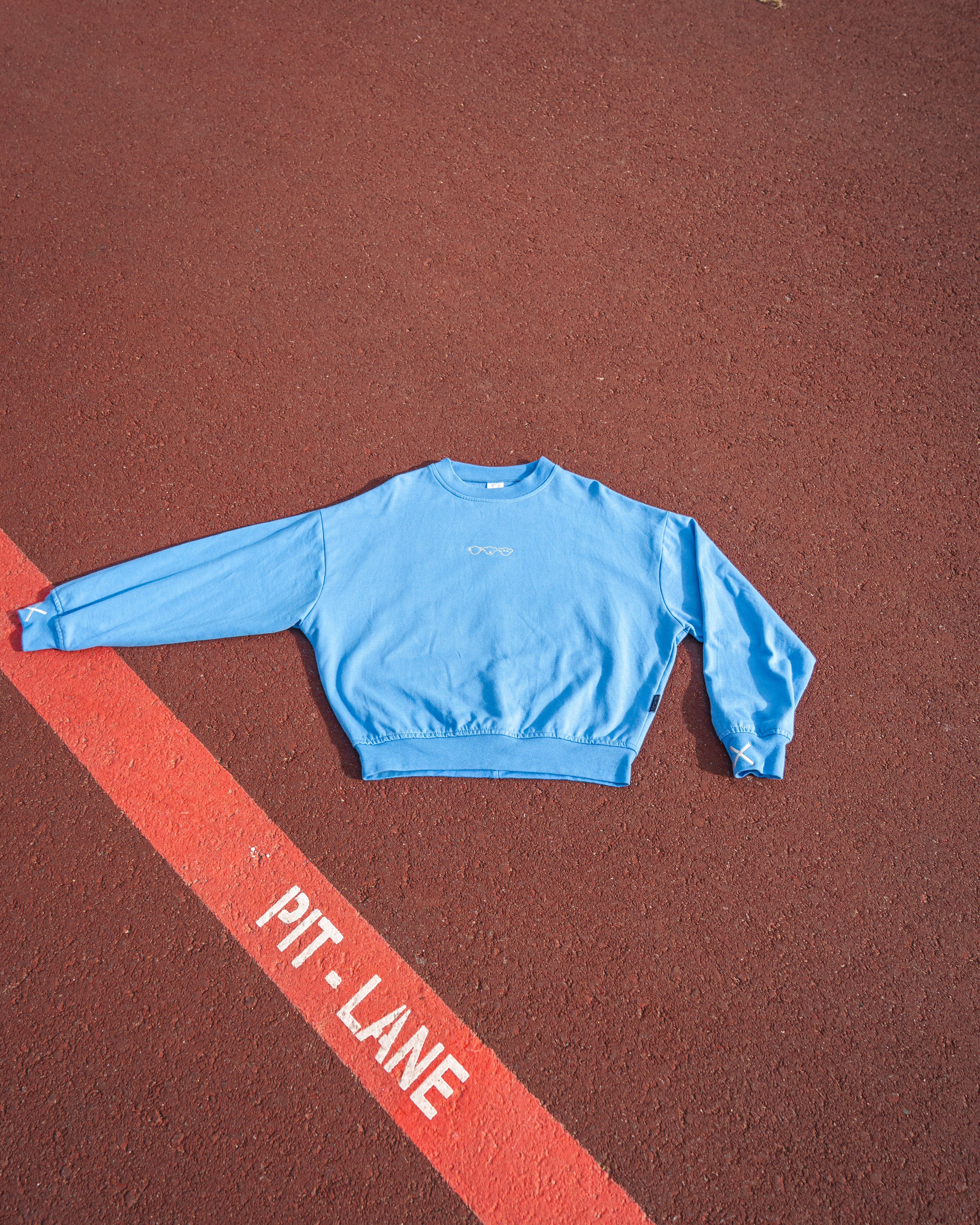 LIGHTWEIGHT OVERSIZED CREW NECK TOP - BLUE