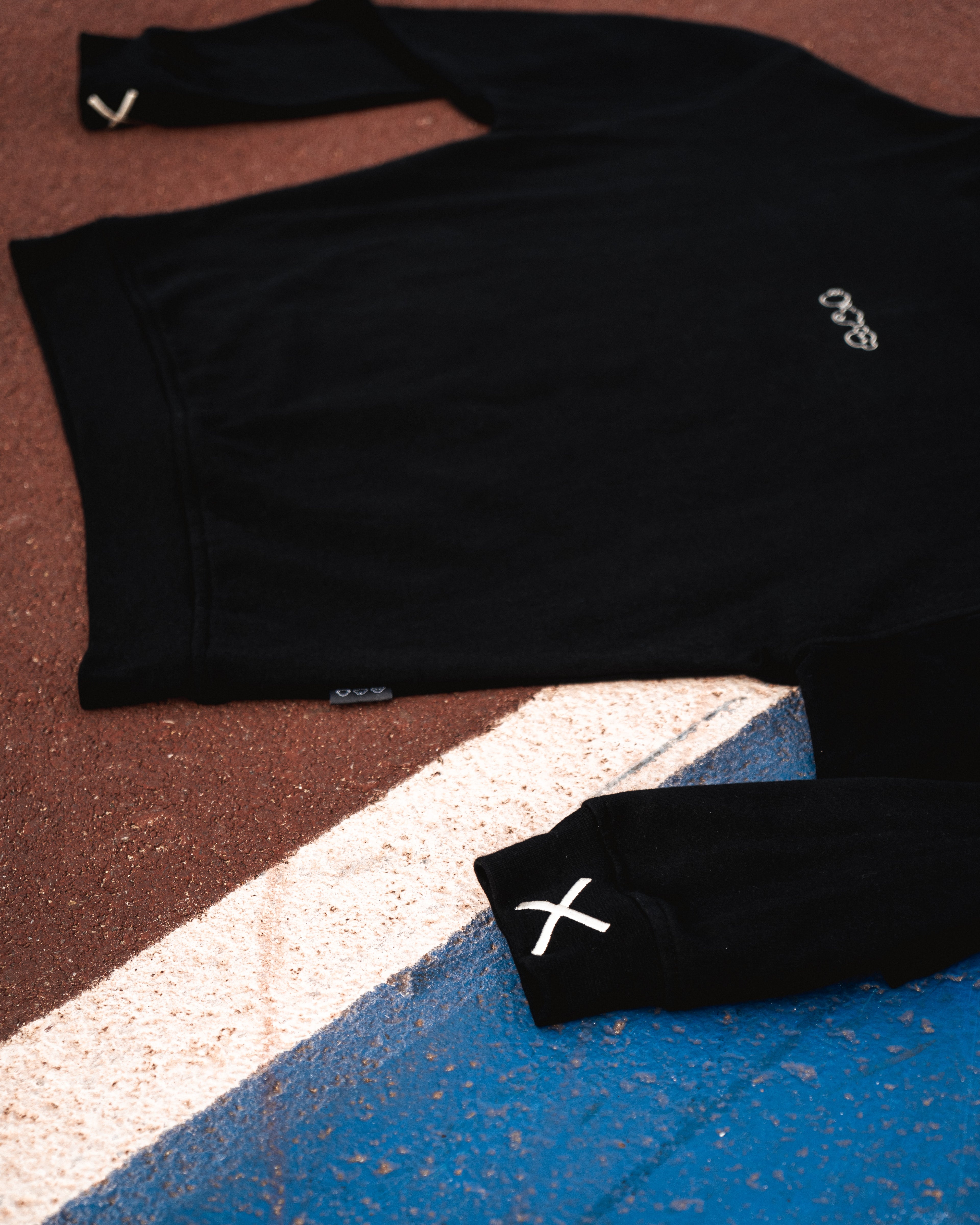 HEAVYWEIGHT OVERSIZED CREW NECK TOP - BLACK
