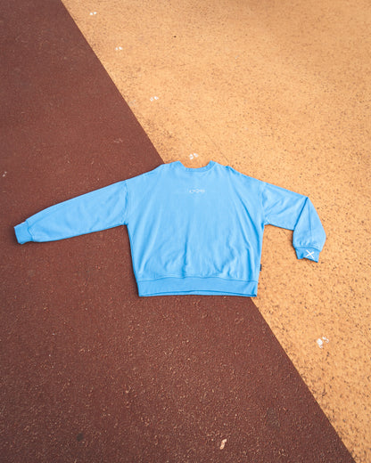 Mens Blue Oversized Crew Neck Top