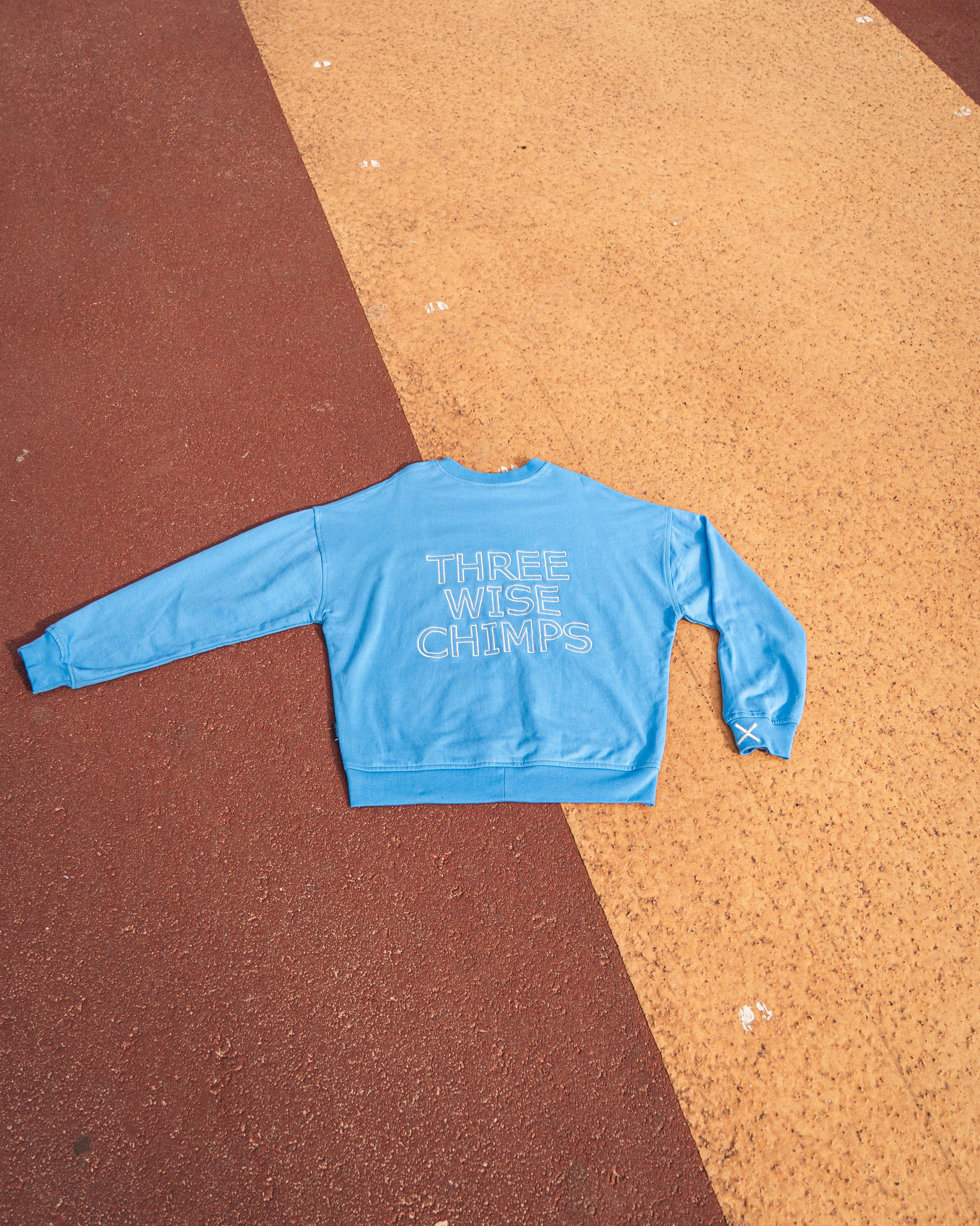 LIGHTWEIGHT OVERSIZED CREW NECK TOP - BLUE