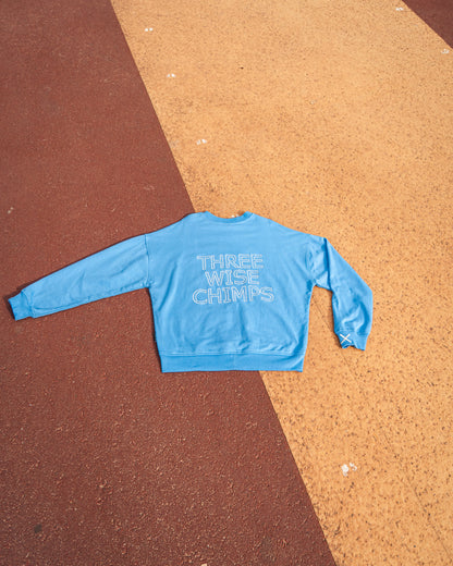 Mens Blue Oversized Crew Neck Top