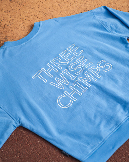 Mens Blue Oversized Crew Neck Top