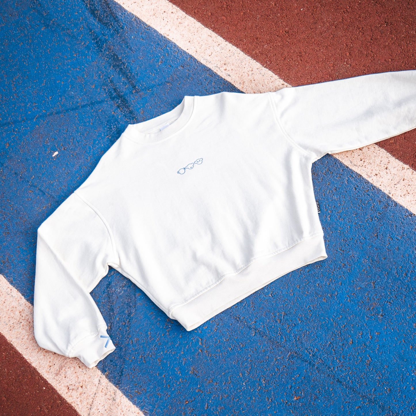 Ladies Ivory Oversized Crew Neck Top