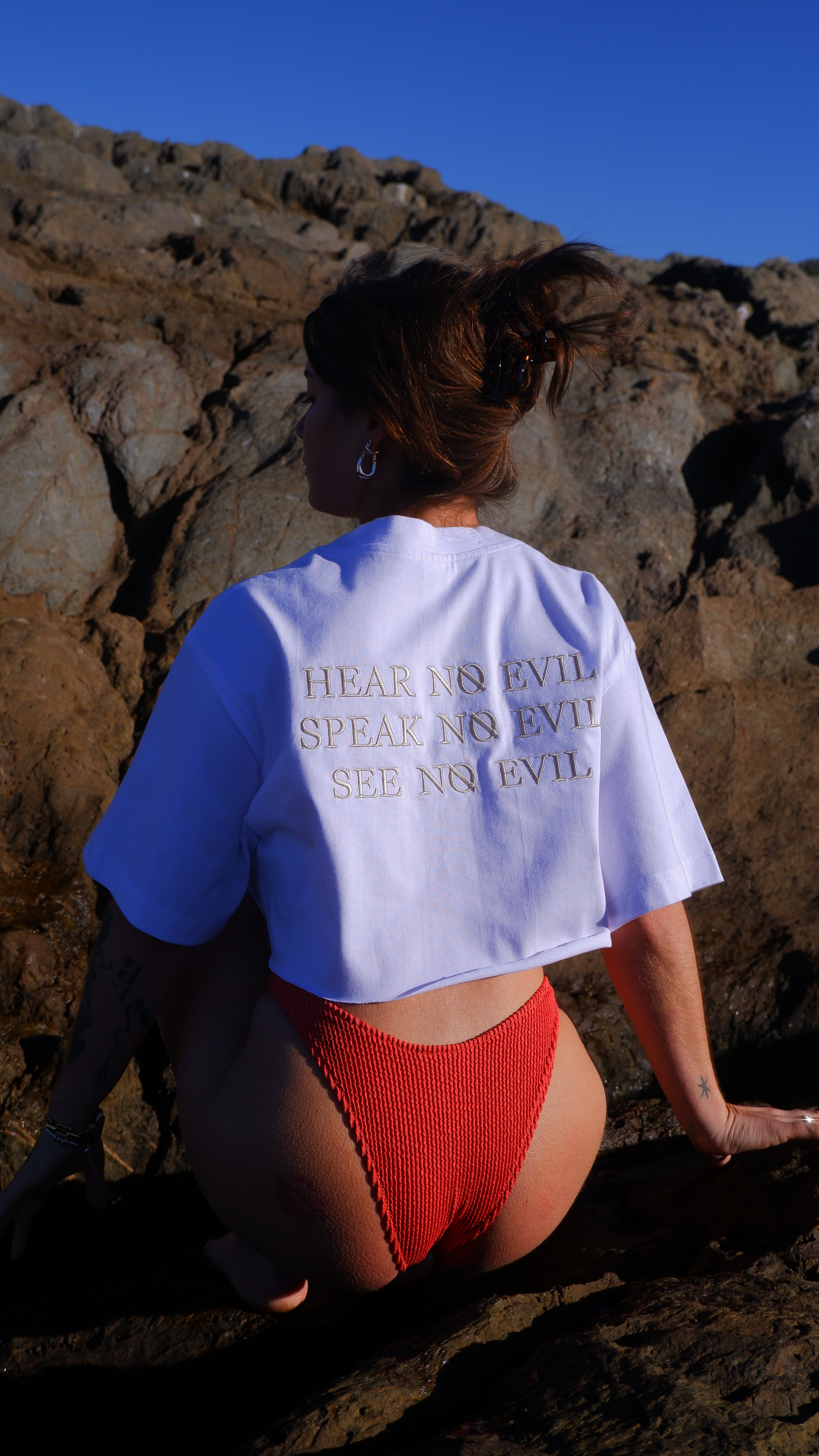 CROPPED OVERSIZED TSHIRT - WHITE