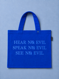 NO EVIL CANVAS TOTE BAG - ELECTRIC BLUE