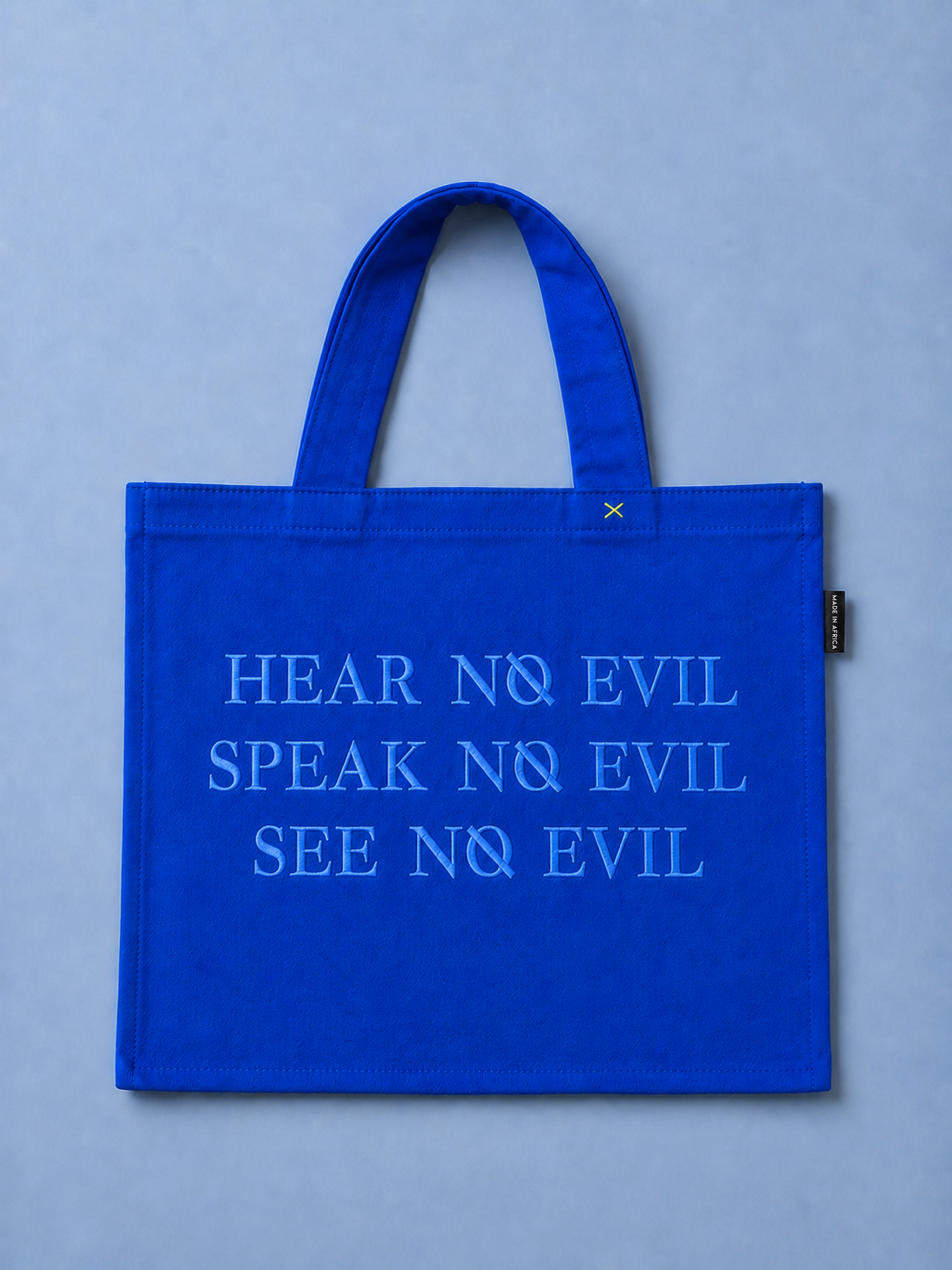 NO EVIL CANVAS TOTE BAG - ELECTRIC BLUE