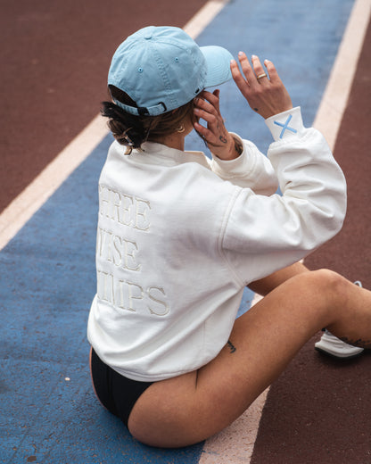 Ladies Ivory Oversized Crew Neck Top