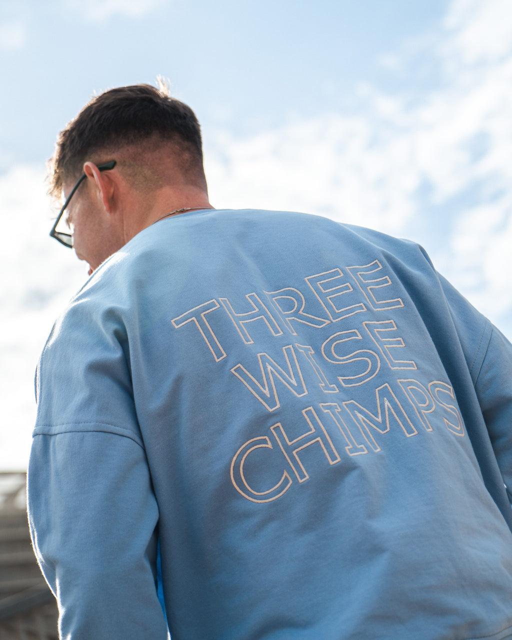 LIGHTWEIGHT OVERSIZED CREW NECK TOP - BLUE
