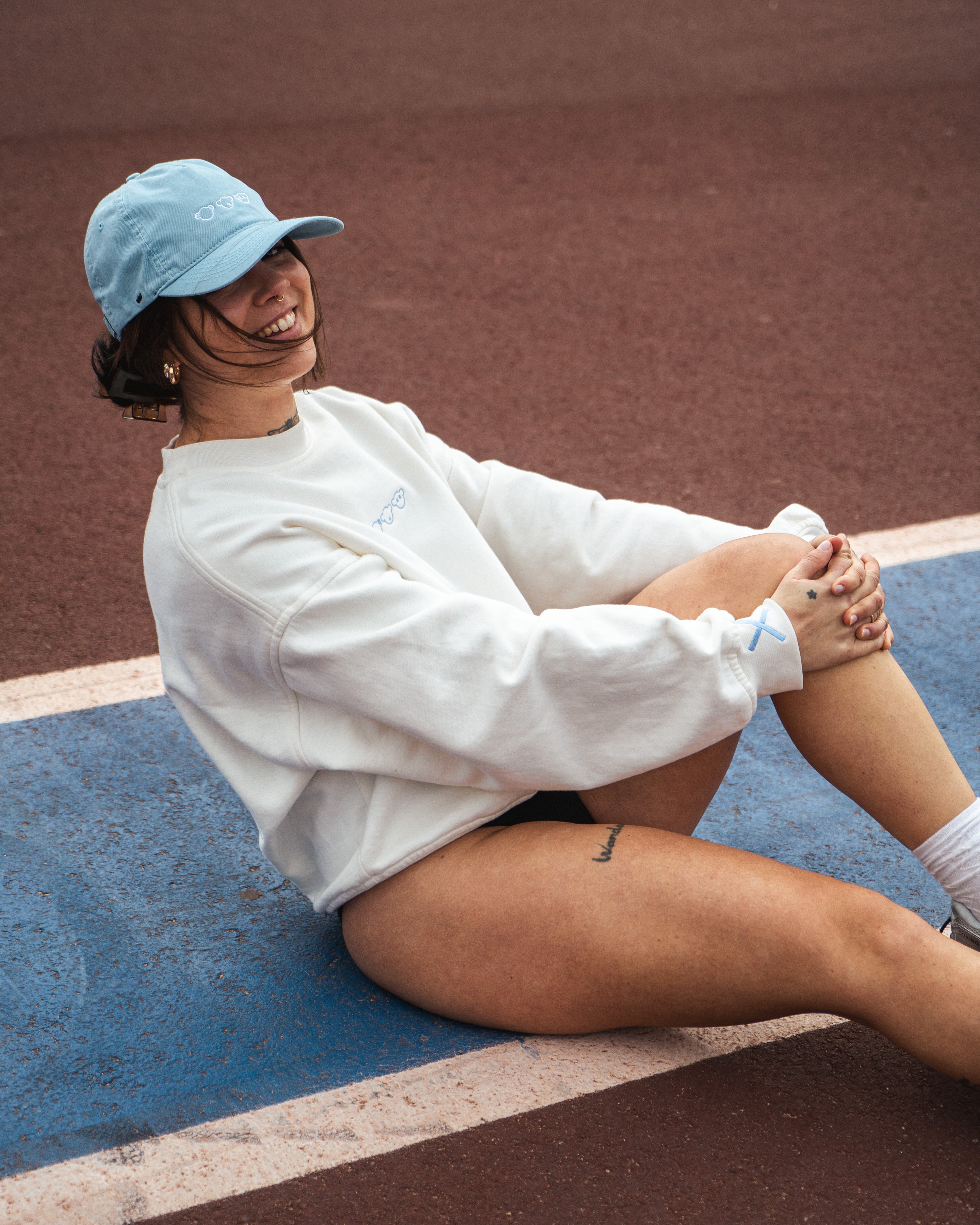 HEAVYWEIGHT OVERSIZED CREW NECK TOP - IVORY