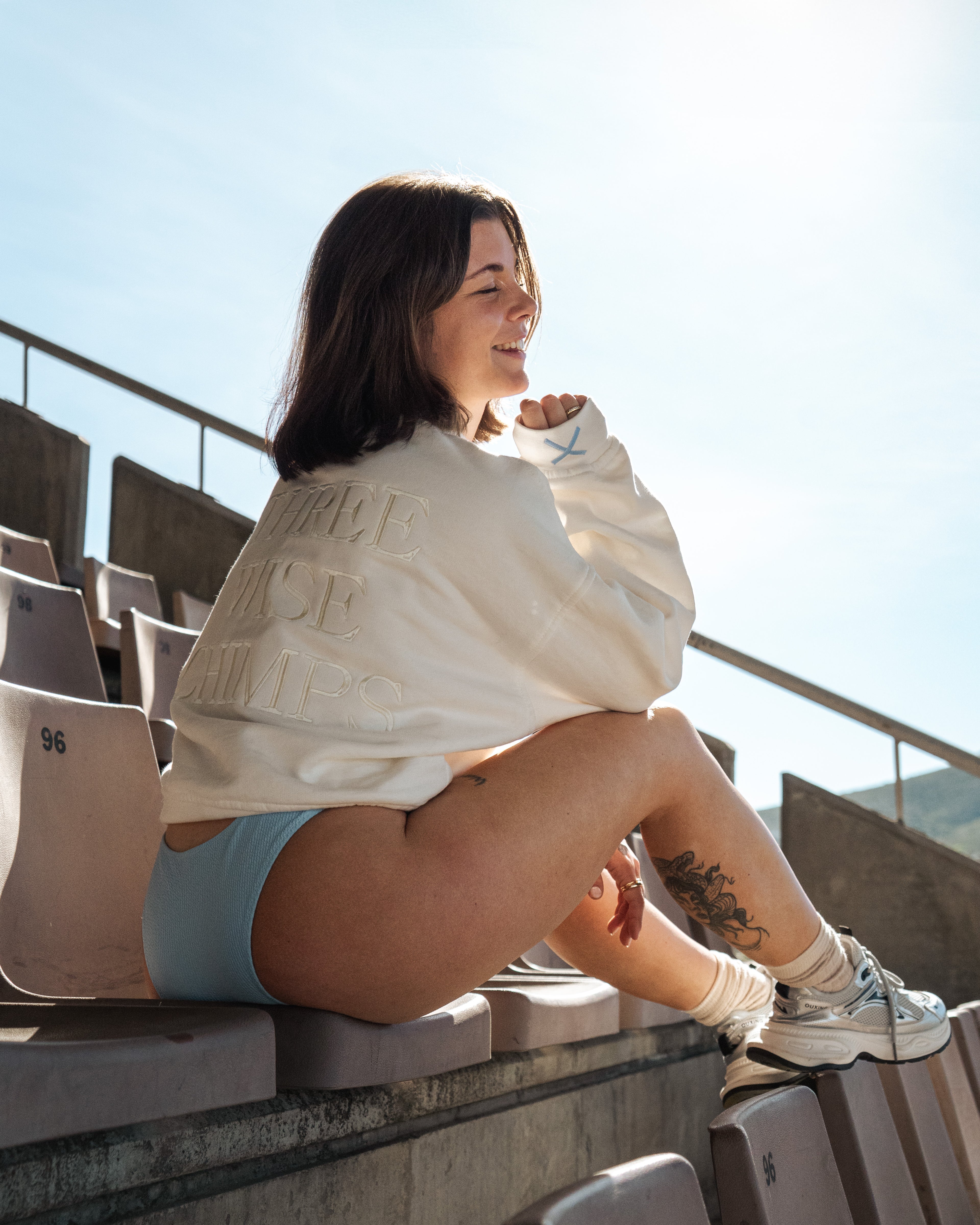 HEAVYWEIGHT OVERSIZED CREW NECK TOP - IVORY