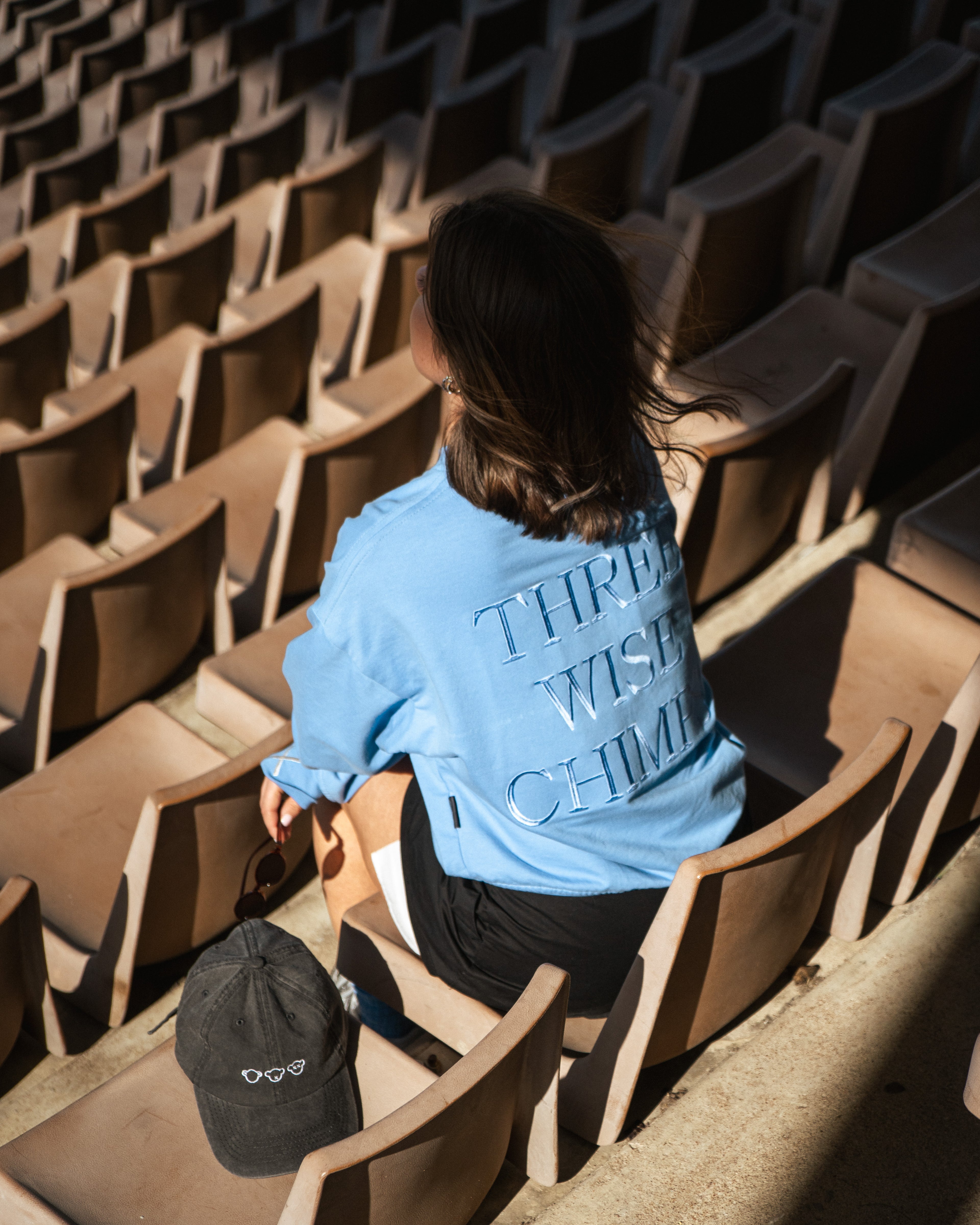 LIGHTWEIGHT OVERSIZED CREW NECK TOP - BLUE